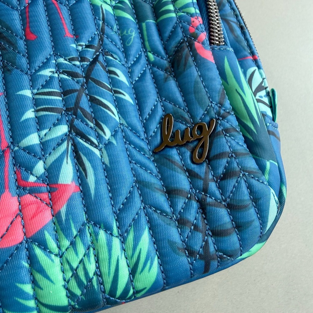 NWT Lug Mini Ranger Crossbody Bag Flamingo Blue RFID Quilted Travel Purse - Picture 10 of 12